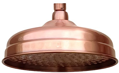 Pomme De Douche En Cuivre,DiamèTre 20cm (8 Pouces), Pommeau De Douche Fixe Haute Pression Avec Pommeau De Douche à Angle RéGlable Pommeau De Douche Pluie
