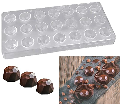 SNAGAROG 3D Schokoladenform PC Transparent Süßigkeitenform Wiederverwendbare Schokolade Tablett mit 21 Löchern mit Halbgewinde Kunststoffform DIY handgemachte Gebäck Backwerkzeuge Küchenbedarf