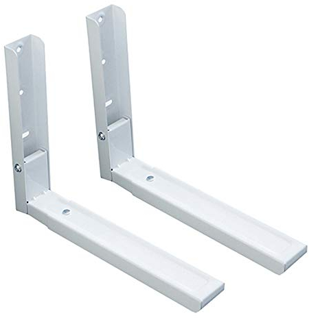 Shoze 2X Universal Wall-Mounted Microwave Brackets,Foldable Arm Adjustable Extensible Wall Hanging Microwave Brackets Oven Stand Shelf Rack, White