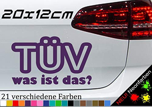 TÜV was ist das? Fun Sticker JDM 20x12cm eingetragen legal Dekra Aufkleber Spaß in 21 Farben