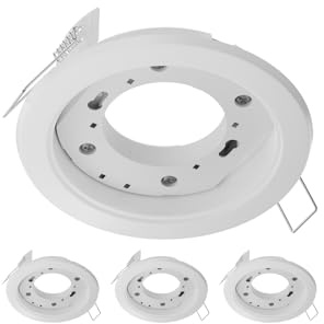 ledscom.de 4x Deckeneinbauleuchte ZOBE, weiß matt, rund, 107mm Ø, 1x GX53 max. 25W