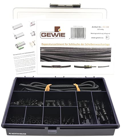 GEWIE Reparatursortiment für Wischwasserschläuche - 122-tlg. AS108