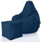 Green Bean 2er Set Sitzsack + Hocker - fertig befüllt - robust waschbar schmutzabweisend - Kinder & Erwachsene Bean Bag Bodenkissen Lounge Sitzhocker Relax-Sessel Gamer Gamingstuhl Pouf - Dunkelblau
