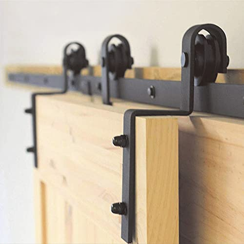 HOCONNIE 6.6FT/200cm Scheunentor Kit Scheunentor zum Schieben Scheunentor Schiebe Kit für Zusammenfallende Doppeltür