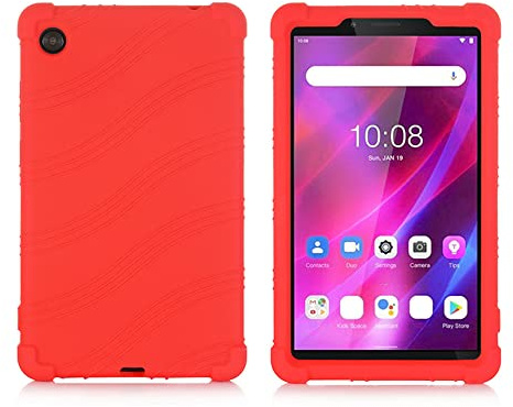 Oneyijun Case for Lenovo Tab M7/M7 2nd/M7 3rd Gen 7 inch TB-7306 TB-7305F/X/i 2019 2021 Tablet Soft Silicone Shockproof Rubber Shell Protective Cover (Red)