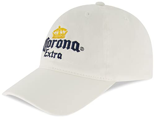 Concept One Unisex-Erwachsene Corona Extra Dad Hut, Baumwolle Baseball Cap mit gesticktem Logo, verstellbare Baseballmütze Baseballkappe, Weiss/opulenter Garten, Einheitsgröße