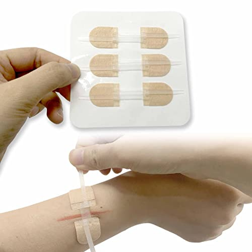 Akutsårstängare Band Aid, blixtlåsreparation utan stygn, suturer, självhäftande bandage för första hjälpen, brun, 3 st (45 x 10 mm)