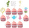 SYKYCTCY 24 Pack Wonderland Cupcake Toppers Glitter Kit Magic Tea Party Eat Me Cupcake Picks Lets Partea Baby Shower Girls Boys Baby Birthday Wedding Party Cake Decorations Supplies