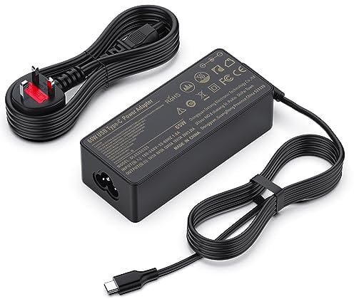 65W USB C Chromebook Laptop Charger, Type-C Power Supply Cable Adapter Compatible With Asus, HP, Dell, Lenovo, Acer, Samsung, Google, Widely Compatible With More Devices With Type-c Interface