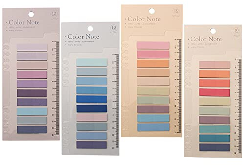 800 Stück Haftnotizen Tabs Beschriftbare Lese Tabs for books Sticky Markers Pastel Page Marker Sticky Tabs Dark Merkzettel Haftstreifen Index mit Lineal für Seitenmarkierung Lesezeichen, 6 Style
