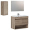HOMN LIVING Mueble de Baño Clara Suspendido con 2 Puertas, Espejo, Columna 1 Puerta y Lavabo PMMA, Modulo Colgante, Acabado en Nordik, 80 cm (Ancho) x 45 cm (Fondo) x 64 cm (Alto)