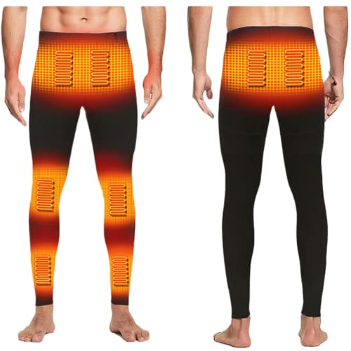 JPXJGT Heated Pants for Men 8pcs Fast Heating Pad battery USB Battery Heating Pants Winter Black Trousers (Battery Not Included)(Color:Black,Size:L)