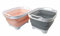 SAMMART 7.5L Collapsible Dishpan with Draining Plug - Foldable Washing Basin - Portable Dish Washing Tub - Space Saving (Grey + Pearl Blush (Set of 2))