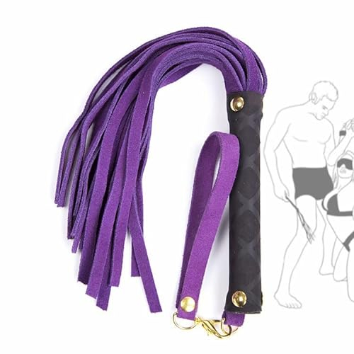 WAMBAS Romantica Frusta in Pelle Viola con Passante per Mano per lei