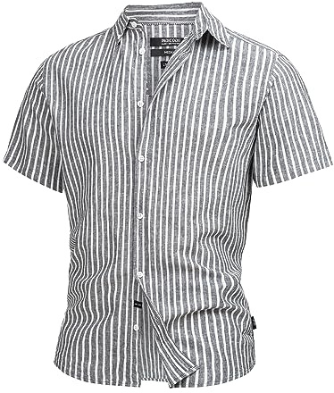 Indicode Herren INBravida Leinenhemd Kurzarm-Hemd mit Button-Down-Kragen | Herrenhemd Sommerhemd für Männer Navy, XL
