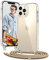 Vaykwo Handykette für Apple iPhone 12 Pro Max Hülle mit BandHülle mit Band - Necklace Handyhülle - Transparente Case zum Umhängen mit Kameraschutz und Bildschirmschutz - Golden