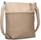 Zwei Damen Umhängetasche Jana J12 Crossbody Bag 9 L Handtasche Bicolor Canvas-Stil passender Kosmetikbeutel extra Schultergurt & Schlüsselband, Schultertasche DIN-A4 passend (hazel)