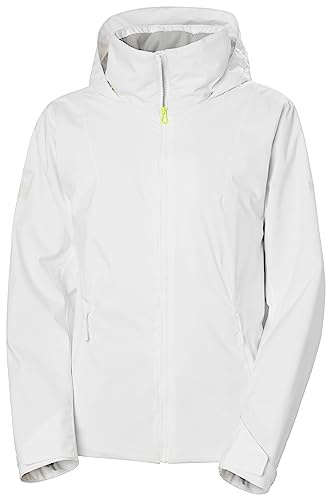Helly-Hansen HP Racing LIFALOFT Segeljacke mit Kapuze für Damen, leichter athletischer Mantel, wasserdicht und winddicht, 001 Weiß, XS