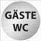 INDIGOS UG - Schild - rund 100mm - Gäste WC - Aluverbundplatte - mit Schrift - Text - Garage, Hotel, Parkplatz, Schule, Carport Firma Edelstahllook