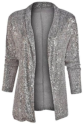 Wdgfv Damenblazer für Berufstätige Damen Peacoat Trenchcoats Lässiger mittellanger Mantel Open Front Cardigan Outwear Wollfleece Wintermantel mit Gürtel Grauer Wollmantel Damen Jacke Damen Kurz