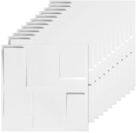 JOLOV 3D Wandpaneele, 30×30 cm 12 Stück DIY Wasserdicht Wandaufkleber, Hitzebeständig, Geruchsneutral PVC Wandplatten, 3D-Tapete Wanddeko für Wohnzimmer, Schlafzimmer, Gaming Zimmer (30 * 30cm, S089)