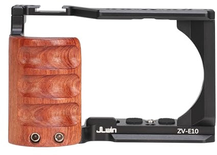 Hersmay ZVE10 Camera Cage con manico laterale in legno Cage Rig Accessori per Sony ZV-E10 DSLR Camera
