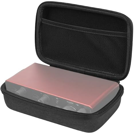Linkidea Audio Interface Hard Case, Protective Hard Shell Travel Carrying Bag Compatible with Focusrite Scarlett 2i2 3nd Gen (Grey)