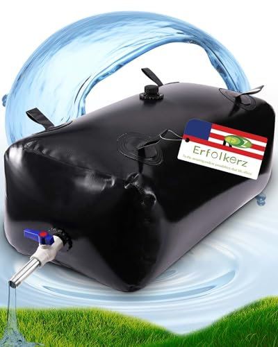 Erfolkerz Long Term Water Storage Containers,240L/65gal Emergency Water Storage Bag, Soft Portable Vinyl Bathtub Water Bladder with Valve&Stainless-Steel Outlet-Reliable & Resistant for All Climates