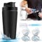 Shaker à protéines en acier inoxydable - 900 ml - Avec blenderBall - Anti-fuite - Avec brosse pour protéines, régime et milkshakes de fitness - Sans BPA - Noir