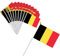 50 Drapeaux de la Belgique Mini Drapeau Belge Coupe du Monde de Football avec Baton Tenus à Manivelle Fanions Coupe du Monde Parade Pour Fête Défilés Evénement Sportif Jardin Décoration