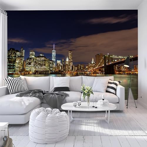Custom Size Wall Murals, New York City Photo Wallpaper, Self-Adhesive Removable Peel and Stick, for Living Room, Bedroom, Office