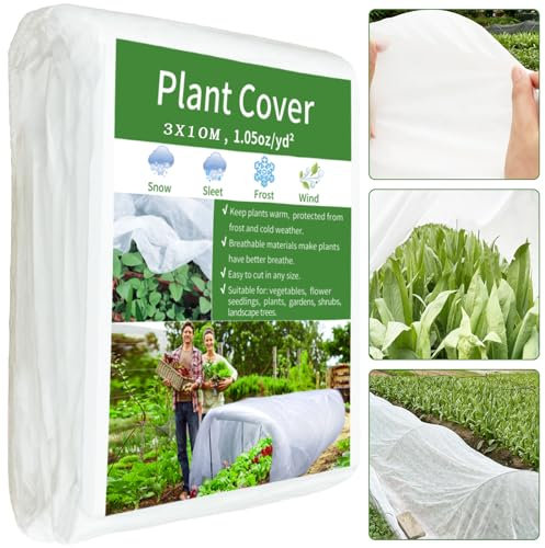 XMPEKO Cubierta protectora contra la congelación para plantas, 3 x 10 m, 30 g/m², reutilizable, gruesa, para invierno, para jardín, cama elevada, manta de tela para plantas y flores vegetales de