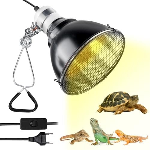 Vegena Reptilien Wärmelampe Terrarium, Keramischer Lampenfassung, 220-230V UVA/UVB Terrarium Lampe für Schildkröten, Echsen, Schlangen, Frösche, für Terrarien, Aquarien