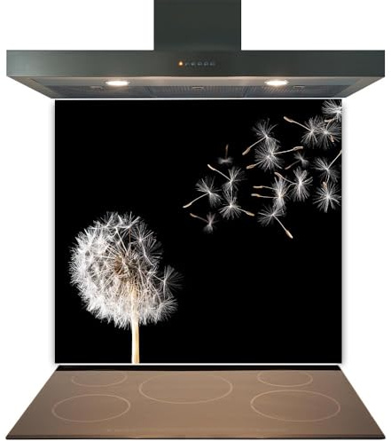Glass Kitchen Splashback Panel – Design 2007, 60x60cm, 6mm Toughened Heat Resistant Tempered Glass Hob Backsplash with Polished Edges, Easy Clean Cooker Wall Protector for Modern Kitchen Cooker & Hob