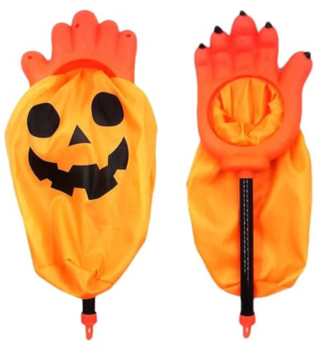 PASLFC 2X Halloween Tasche mit Griff,Halloween Süßigkeiten Tasche,Pfote mit Tasche zum Sammeln,Sammel Tasche mit Henkel für Halloween,Halloween Beutel für Süßigkeiten,Halloween Sammeltasche