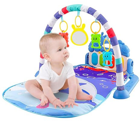 Aktivitäts-Fitnessstudio für Kleinkinder, Kleinkind-Fitnessstudio | Kinderspielmatte Kick Piano Gym Lernspielzeug | Spielklavier-Spielmatte für Kinder mit 5 Spielzeugen zum Spielen für Kleinkinder im