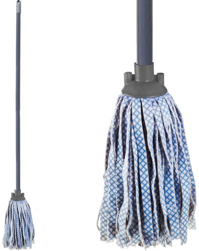 Cloth Floor Mop - with Super Absorbent Viscose Mop Head | 116cm Metal Handle for Effective Cleaning | Ideal for Home, Office, and Commercial Use
