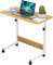 EXSELTMAN Mesa Auxiliar con Ruedas, 80x40 cm Mesa para Ordenador Ajustable en Altura 69-90 cm, Mesa Plegable, Mesa Auxiliar portátil para sofá Cama, Mesa de Ordenador Portatil