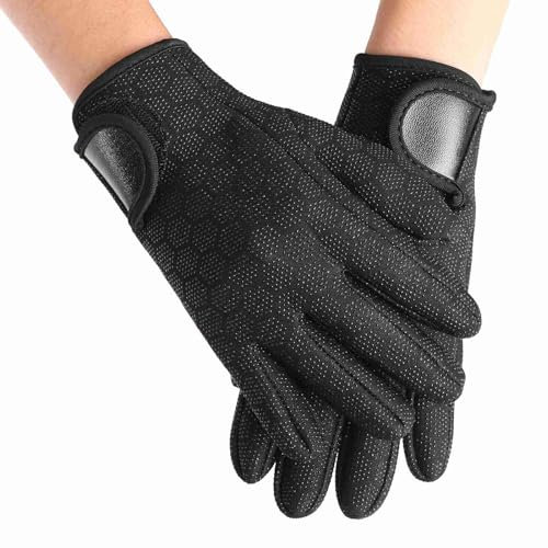 Naroote Neopren-Handschuhe, Neopren-Handschuhe, Kaltwasser-Schwimmzubehör, Neopren-Handschuhe mit Verstellbarer Handschlaufe Zum Tauchen, Schnorcheln, Surfen, Paddeln, Kajakfahren,