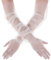 LLOUSSAK Weiße Handschuhe aus Tüll, Lange Damen Net Handschuhe Braut Voller Finger Tüll Handschuhe für Hochzeit Abendessen Abschlussball Rollenspiele
