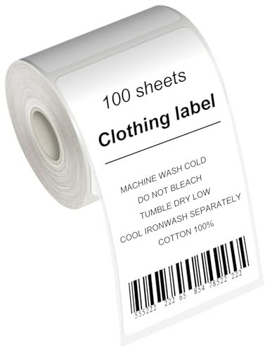 Thermo-Etiketten für Phomemo M110, M120, M102, M108, M200, M220, M221, Etikettendrucker, 50 x 80 mm, Thermo-Aufkleber-Etikett, 1 Rolle mit 100 Selbstklebenden Thermopapier für Supermärkte, Büro