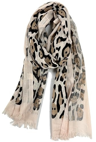 Van Der Rich ® - Schal mit Leopardenmuster Vintage-Tuch - Damen (Nude23, TU)