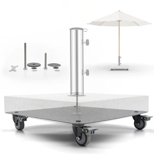 Hausratplus Doppler Universalplatte mit Rollen | Vario Fahrgestell für Schirmfüße 42cm x 42cm