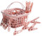 Lot de 30 Pinces à Linge Rose， avec Panier de Rangement, Pinces Antigel pour Corde à Linge et Étendoir ，Accessoire Ménager Pratique