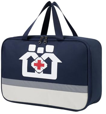 QIUPFGUT Erste Hilfe Tasche Leer, Wasserdicht, Medikamententasche, Reiseapotheke Tasche mit Schulterriemen (Dunkelblau)