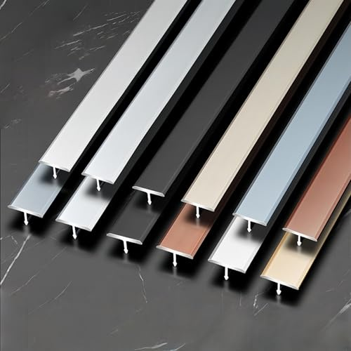 Coayuou Fußboden Leisten Aus Aluminium 90cm* 3 Stück Uebergangsleisten T-Profil Türleiste Boden Türübergangsschiene Für Haus & Wohnung(Silber,6mm)