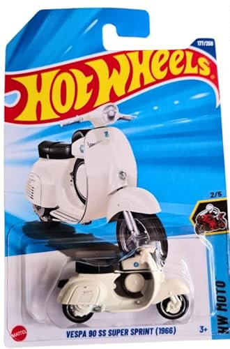 Hot Wheels Vespa 90 SS Super Sprint (1966) [Weiß], HW Moto 2/5, 177/250, Maßstab 1:64, Druckguss-Auto