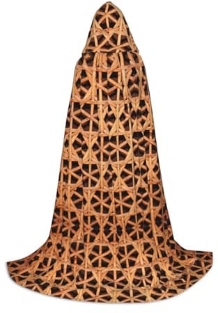 DUWAA Wicker Woven Grid Print Halloween Hooded Cloak Cape Cape Medieval Style For Christmas Party, Cosplay Maskerade Costumes