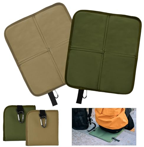 QINGZY Sitzkissen Outdoor Faltbar 2 Stück – Wasserdichtes Thermo Sitzunterlage aus Oxford-Stoff – Isolierte Sitzmatte für Camping, Wandern, Picknick, Stadion, Reisen – 36 x 32 cm (Set-C)