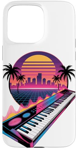 Retro Synthwave Pianista Tastiera Pianoforte Pianisti Custodia per iPhone 15 Pro Max